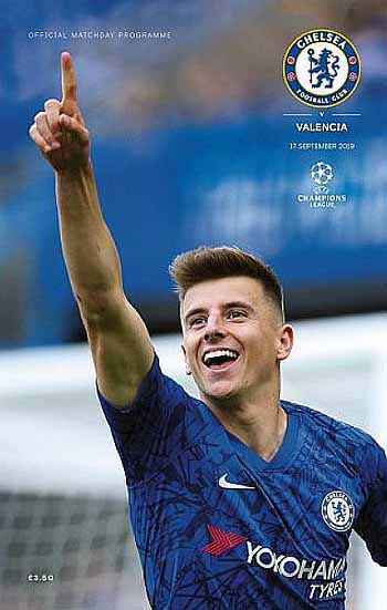 programme cover for Chelsea v Valencia, Tuesday, 17th Sep 2019