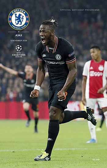 programme cover for Chelsea v Ajax, Tuesday, 5th Nov 2019
