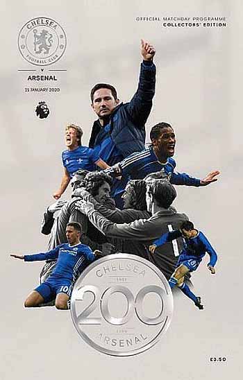 programme cover for Chelsea v Arsenal, Tuesday, 21st Jan 2020