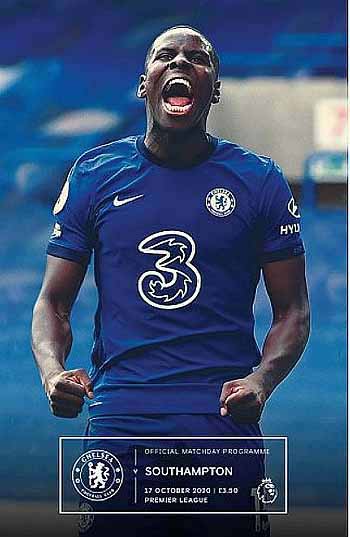 programme cover for Chelsea v Southampton, Saturday, 17th Oct 2020