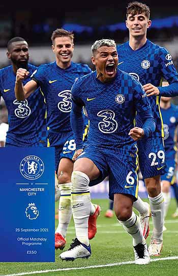 programme cover for Chelsea v Manchester City, Saturday, 25th Sep 2021