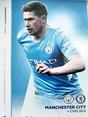 programme cover for Manchester City v Chelsea, Saturday, 15th Jan 2022