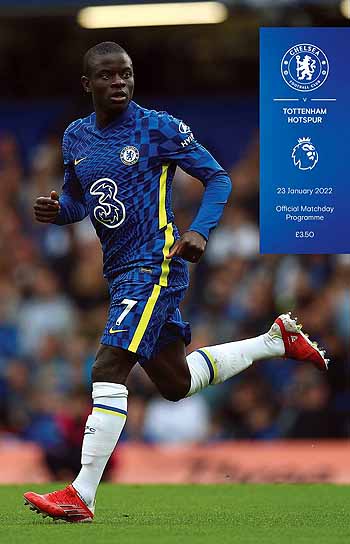 programme cover for Chelsea v Tottenham Hotspur, Sunday, 23rd Jan 2022