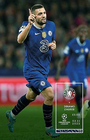 programme cover for Chelsea v Dinamo Zagreb, Wednesday, 2nd Nov 2022