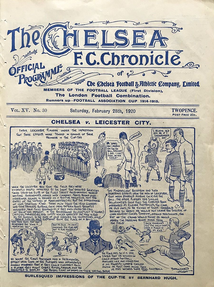 programme cover for Chelsea v Blackburn Rovers, Saturday, 28th Feb 1920