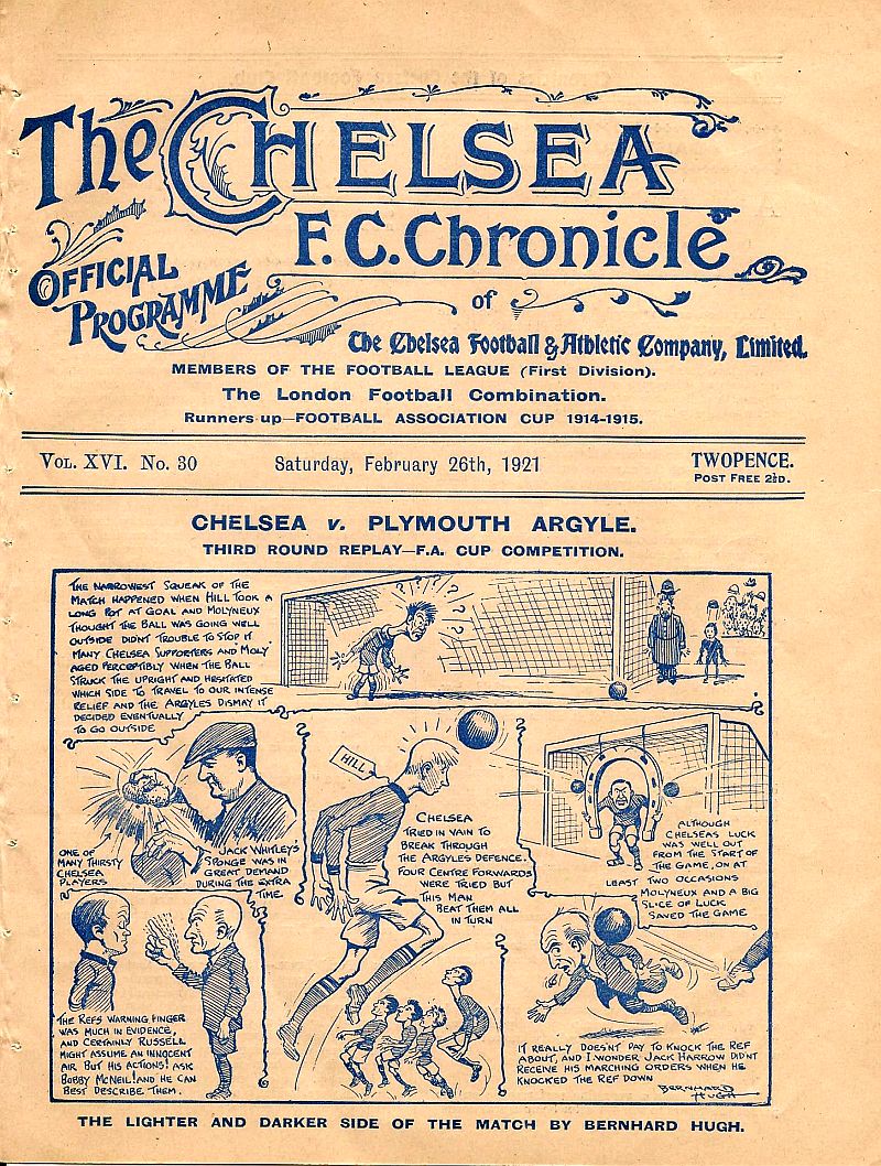 programme cover for Chelsea v Everton, 26th Feb 1921