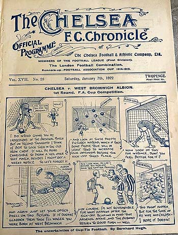 programme cover for Chelsea v West Bromwich Albion, Saturday, 7th Jan 1922