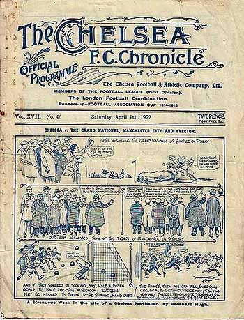 programme cover for Chelsea v Everton, Saturday, 1st Apr 1922