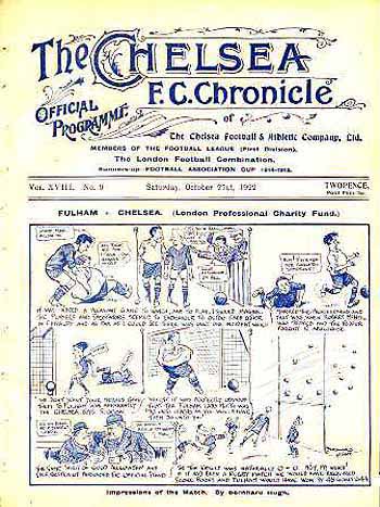 programme cover for Chelsea v Sunderland, Saturday, 21st Oct 1922