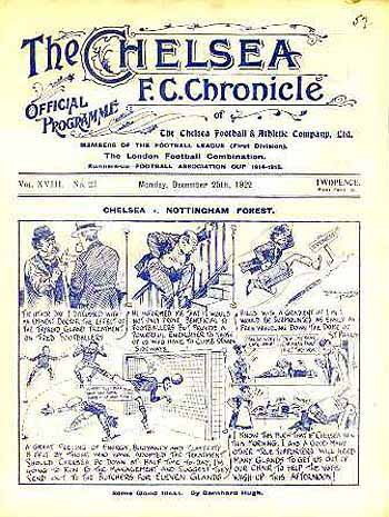 programme cover for Chelsea v Nottingham Forest, Monday, 25th Dec 1922