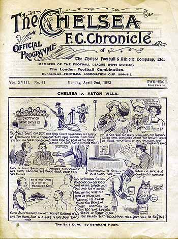 programme cover for Chelsea v Aston Villa, Monday, 2nd Apr 1923