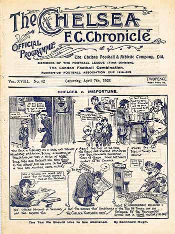 programme cover for Chelsea v Manchester City, Saturday, 7th Apr 1923
