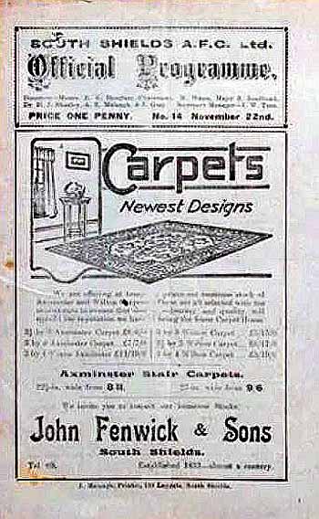 programme cover for South Shields v Chelsea, 22nd Nov 1924