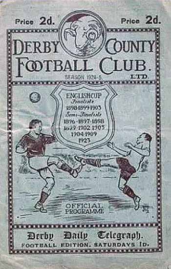 programme cover for Derby County v Chelsea, 21st Mar 1925
